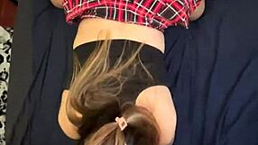 Tasty white-skinned latina with big ass and skirt gets fucked hard in bed!