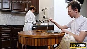 Porn Blonde Sucks Stepbro Then Gets Drilled Bent Over