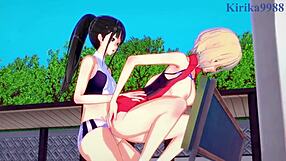 Chisato Nishikigi and Takina Inoue in Futanari Hentai Sex