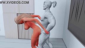 Squirting teen gets out of her skin in SFM.3D