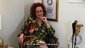 Unusual Award N 9 Record with Mature Redhead in Glasses Fingering Herself to Female Ejaculation.