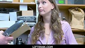 Lifter4k officer Mike Mancin drills Izzy Lush tight pussy doggy style at work. She takes it hard from behind.