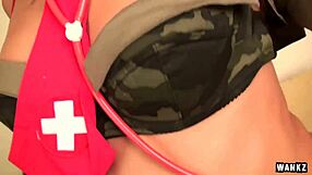 Nurse Amber reaches orgasm alone in the hospital.