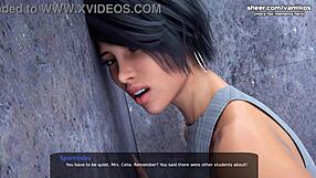 Горячая учительница берет большой член в тугую жопу