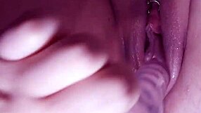 Step-sisters creamy pussy squirts with glass dildo