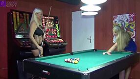 Tina and Rosella fuck hard in the billiards cafe.