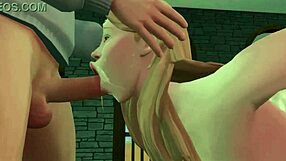 Beautiful anime babe gets her face smeared with intense facial