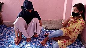 Russian Not Sisters Threesome with Friend in Hindi Talking Doggystyle