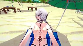 Hey, Wanna See Arlecchino Bang in Bikini on Beach?