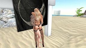 In Second Life, he fucks the blonde slut hard