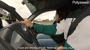 I’m Thrilled by Wife’s Car Blowjob and Public Pegging