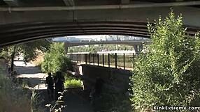 Handcuffed Blonde Sucking Dicks Outdoor