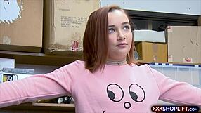 i punsh the cute redhed shoplifter by fuckin her doggystyle