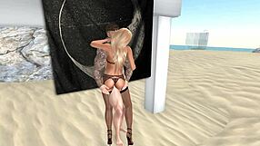 In Second Life, he fucks the blonde slut hard