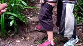 guys partying in the forest together