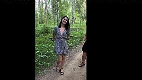 'friends, let's have sex outdoors with bent over pussy, moaning, and monster cock'