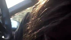 In the car, the brunette lesbian bestfriend dominates with road head