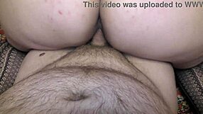 BBW wife rides reverse cowgirl