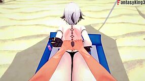 Hey, Wanna See Arlecchino Bang in Bikini on Beach?