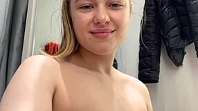 extreme squirting and pussy fucking in public changing room