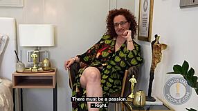 Unusual Award N 9 Record with Mature Redhead in Glasses Fingering Herself to Female Ejaculation.