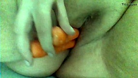 bbw carrot fun with juicy insertion