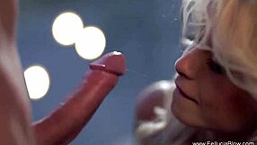 Lovely Brunette MILF Sucks and Blows Cock with Handjob