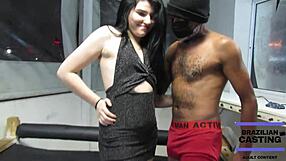 Teen 18+ enjoys group oral on sofa