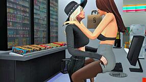 Two Futanari Dominatrix Seduce Girl for Hard Anal Facefuck