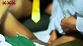 Hot sex with a lucky professor in his office