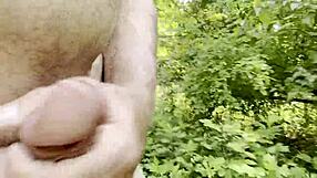 I explore my big cock in the woods all alone