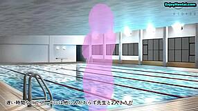 Swimming Instructor Expresses Worry Over Her Breast In Anime Style
