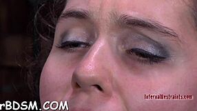 Cheerful brunette gal explores her new dildo in hardcore masturbation session