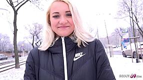 german scout finds young blue-eyed teen marilyn for street casting