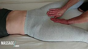 yoga pants - touch her teen body