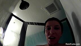 I, Romi Rain, shower and masturbate my big tits and ass, feeling so good, uh, nude