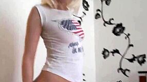 Adorable doll squirts from spread vagina piss