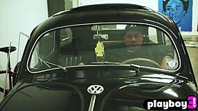 I posed outdoors as a petite brunette, showing off my figure