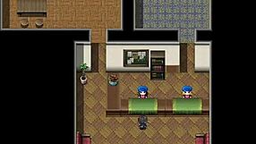 My sister gives a blowjob under the counter at work