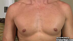 Angry gay guy stroking cock on sofa cums on command