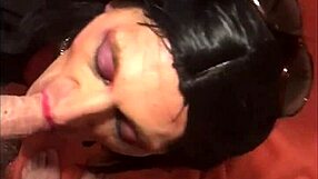 A gang bang for a brunette slut with anal sex and facial finish