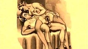 Retro erotic drawings captivate with vintage sensual charm