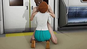 i watched ochako from boku no hero get fucked and licked in the metro until orgasm