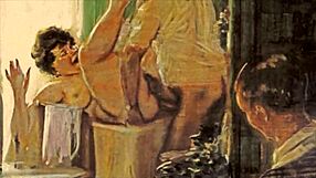 vintage erotic illustration with a seductive retro twist