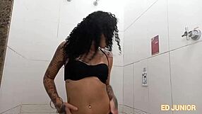 Ed Junior fucks Agatha Reis in sauna with big cock anal