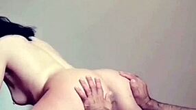 watch him blow his load on her wet latina pussy!