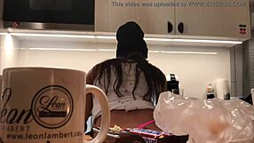 Young Wife Dishes with Voyeur Cam On.