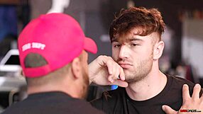 Gay firefighters Michael Boston and Dillon Diaz fuck in the club with rimjob and blowjob