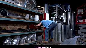 wild gay sex with bodybuilder devin franco and muscular liam knox bareback in warehouse 😈