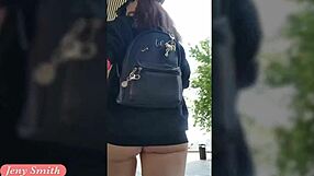 Jeny smith subtly flashes bubble butt in public hidden cam